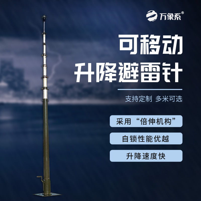 手搖式升降桿避雷針